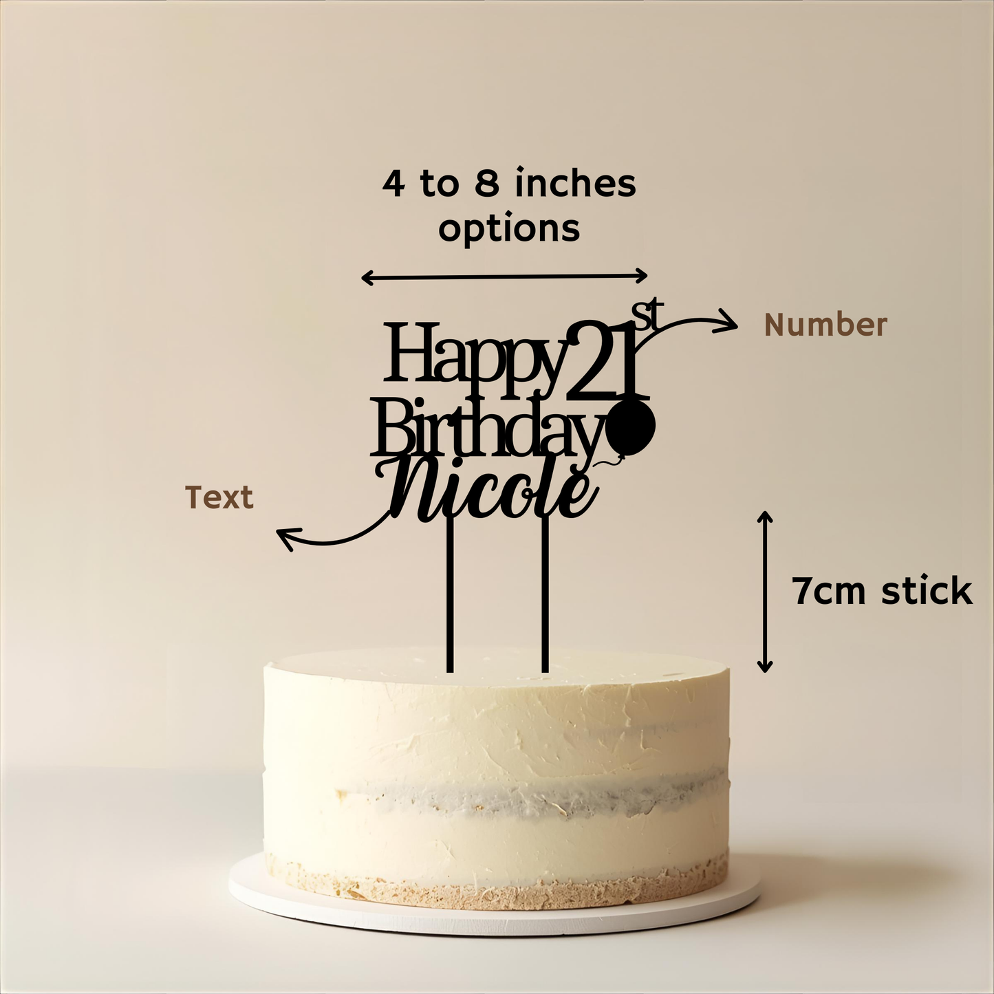 Happy Birthday Cake Topper - Simplicity Days