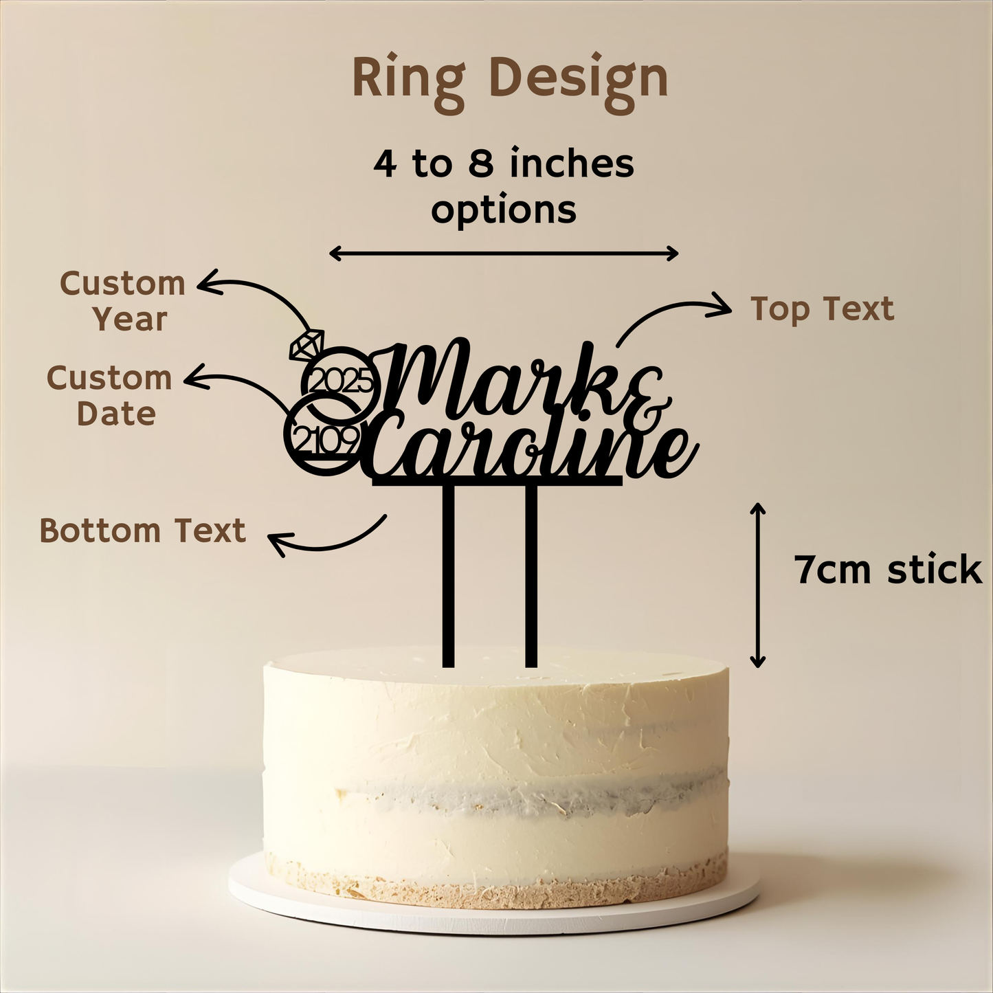 Couple's Name & Date Cake Topper - Simplicity Days