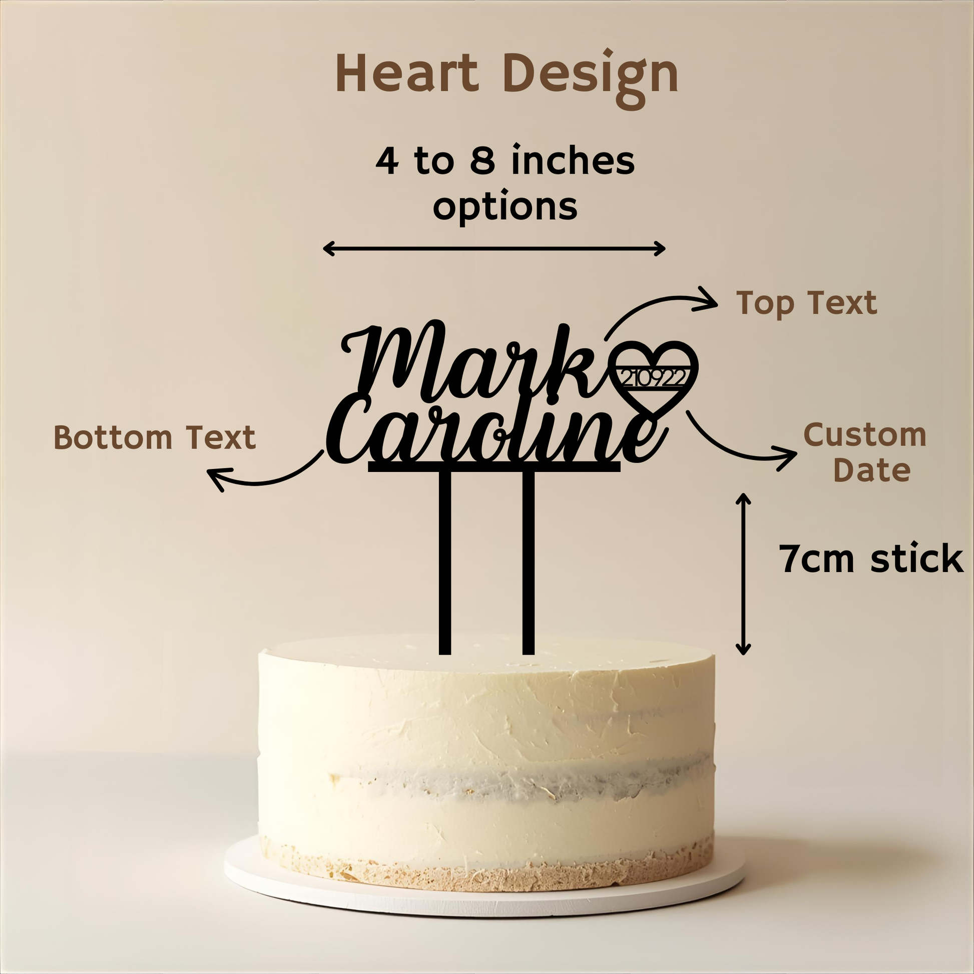 Couple's Name & Date Cake Topper - Simplicity Days