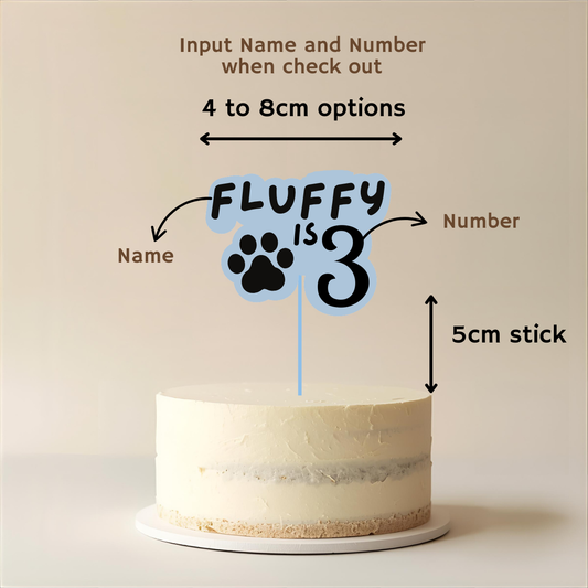 Pet Name & Age Cake Topper - Simplicity Days