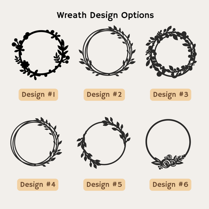 Wedding Initials Wreath Cake Topper - Simplicity Days