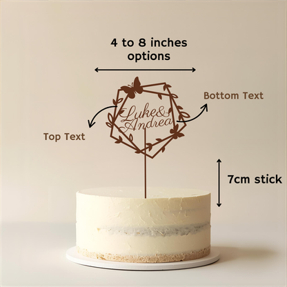 Wedding Name Wreath Cake Topper - Simplicity Days