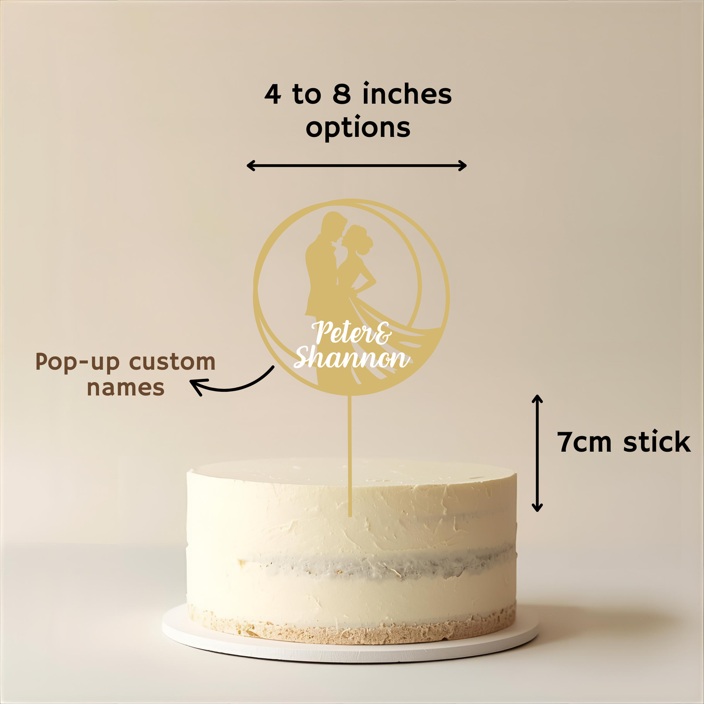 Couple's Name Wedding Cake Topper - Simplicity Days