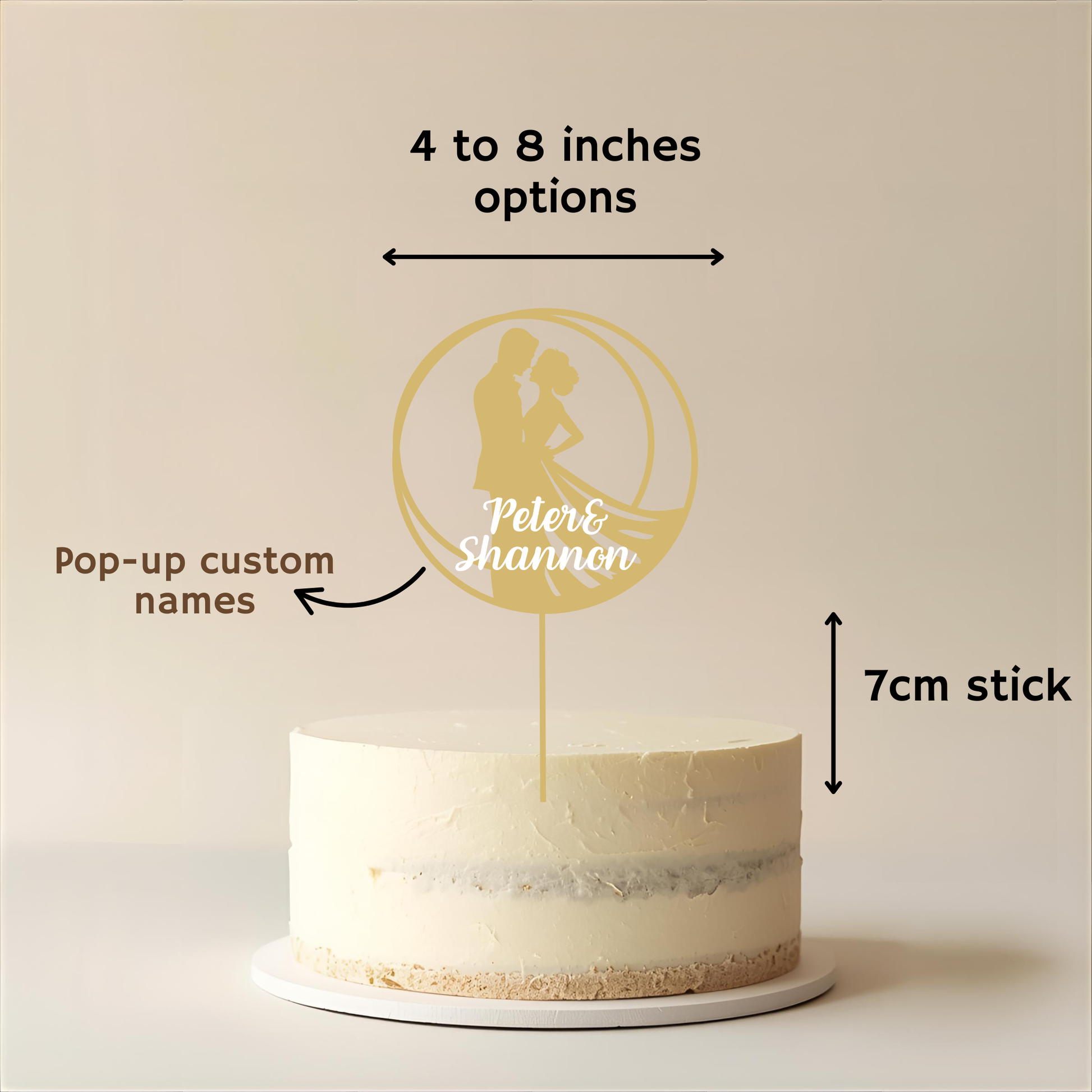 Couple's Name Wedding Cake Topper - Simplicity Days