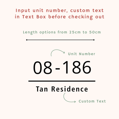 Minimalist Unit Number - Design C - Simplicity Days