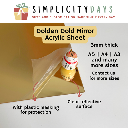 Golden Gold Acrylic Sheet 3mm