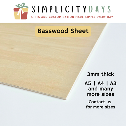 Basswood Sheet 3mm - Simplicity Days
