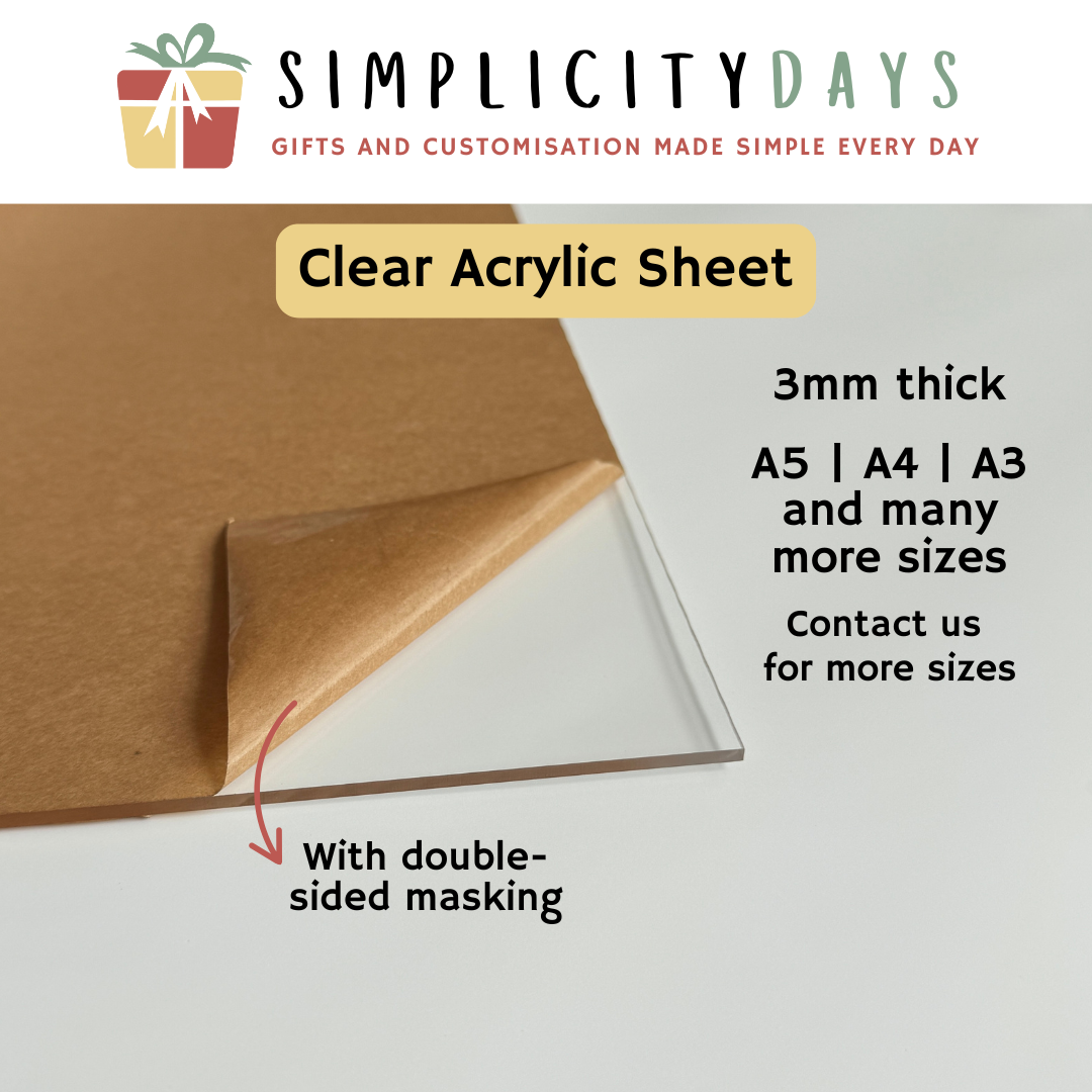 Clear Acrylic Sheet 3mm - Simplicity Days