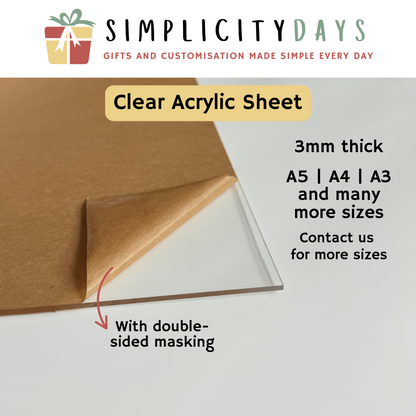 Clear Acrylic Sheet 3mm - Simplicity Days