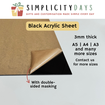 Black Acrylic Sheet 3mm - Simplicity Days