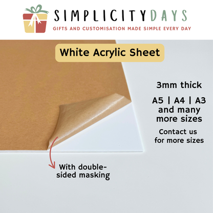 White Acrylic Sheet 3mm - Simplicity Days